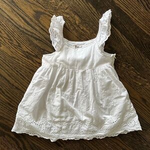 DOE A DEAR Girls Eyelet Lined Cotton Ruffled Strap Tank 4